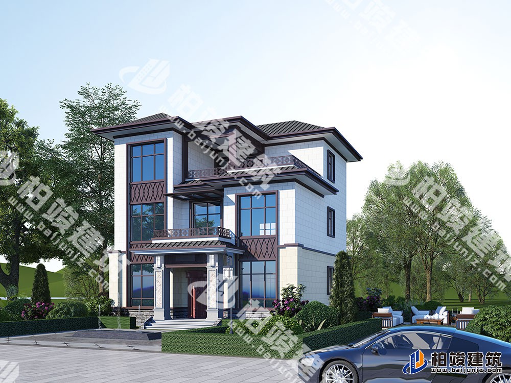 農(nóng)村三層新中式自建房設計圖，典雅大氣，室內(nèi)配置完善