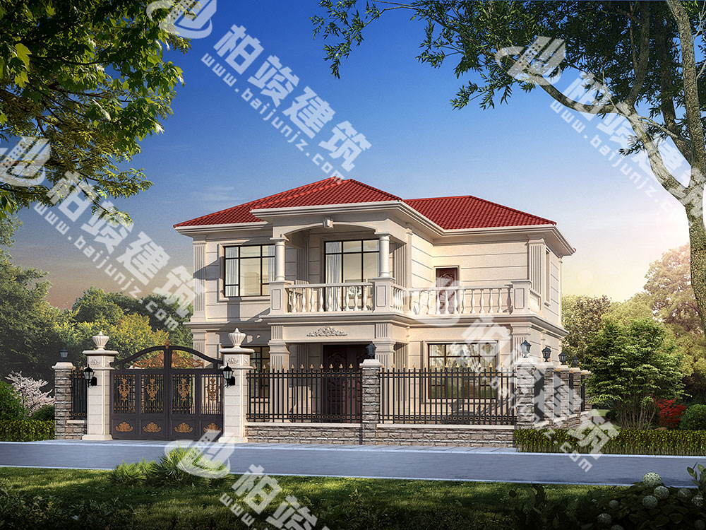 二層農(nóng)村自建房設(shè)計(jì)圖，帶私家庭院，童話般的鄉(xiāng)村墅居