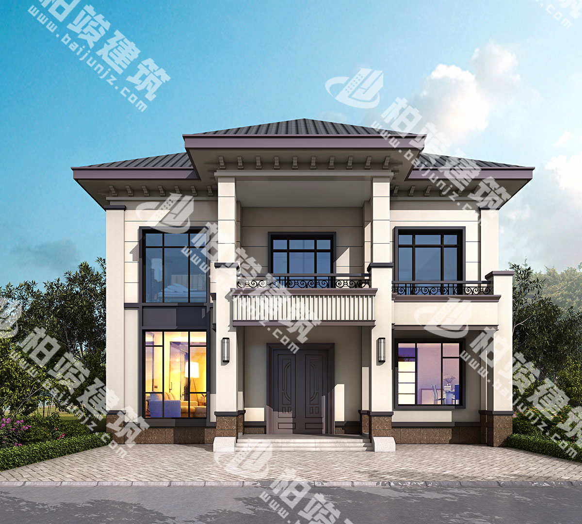 造價(jià)26萬(wàn)，帶柴火房的二層簡(jiǎn)歐風(fēng)農(nóng)村自建房設(shè)計(jì)圖