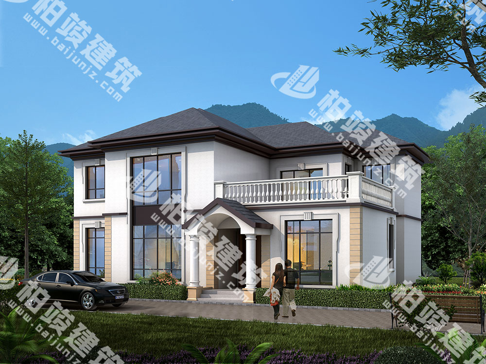 農(nóng)村二層樓房設(shè)計(jì)，簡(jiǎn)歐風(fēng)格，外形清雅，戶型好