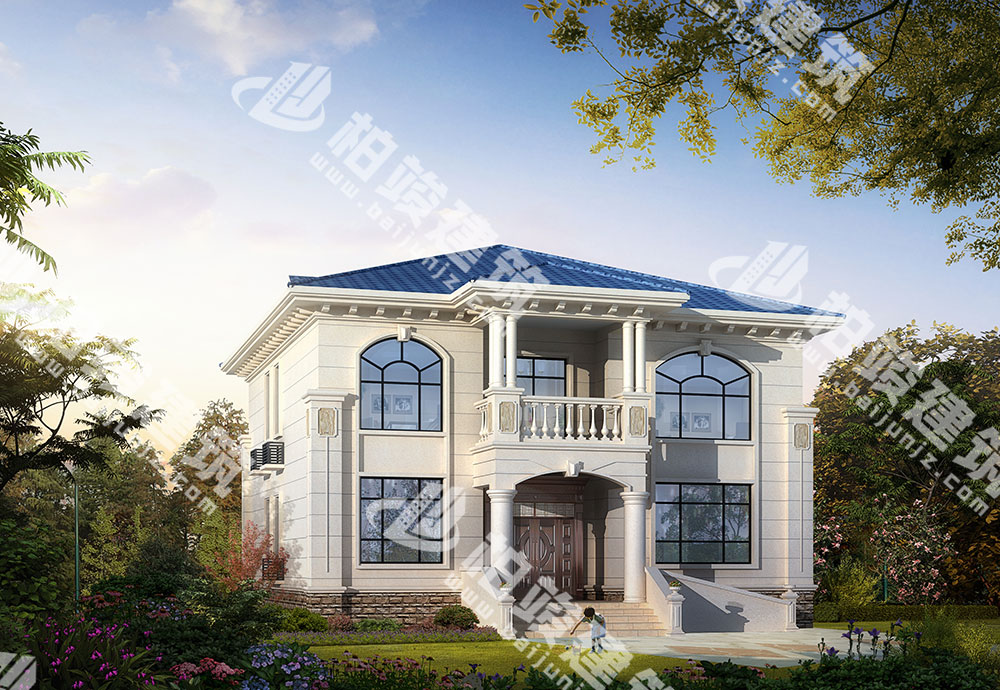 農(nóng)村自建房設(shè)計(jì)圖，二層簡歐風(fēng)格，帶堂屋、神龕位、坡道，設(shè)計(jì)極富細(xì)節(jié)