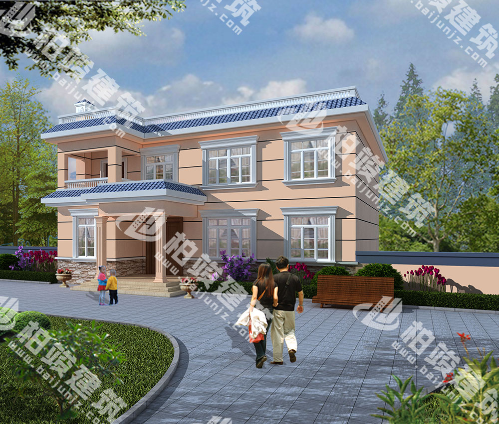 農(nóng)村二層簡(jiǎn)歐風(fēng)別墅設(shè)計(jì)，造價(jià)僅25萬(wàn)，6室設(shè)計(jì)，平屋頂