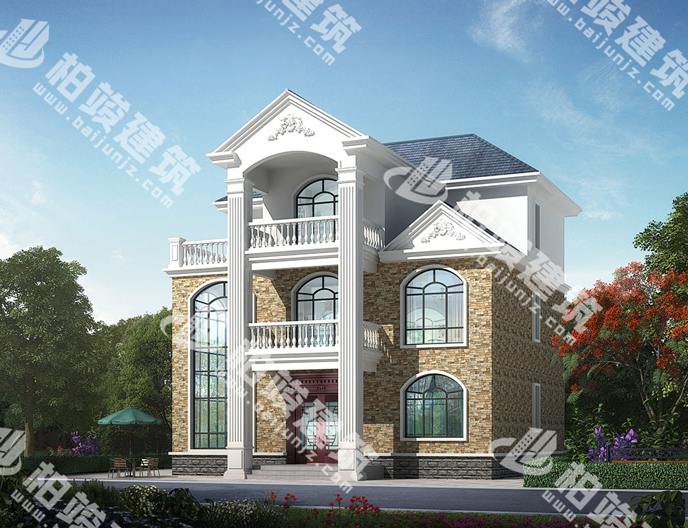 農(nóng)村三層別墅設(shè)計(jì)圖紙，英式優(yōu)雅外觀，內(nèi)部8室，配置齊全