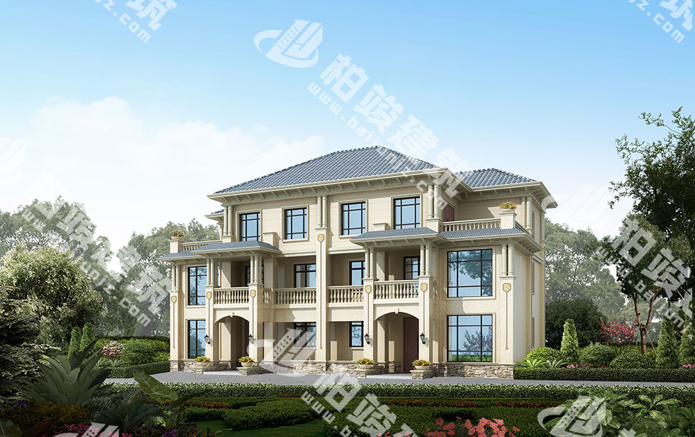 農(nóng)村雙拼三層別墅設(shè)計(jì)圖，高級感簡歐風(fēng)格，內(nèi)外對稱設(shè)計(jì)，布局規(guī)整通透