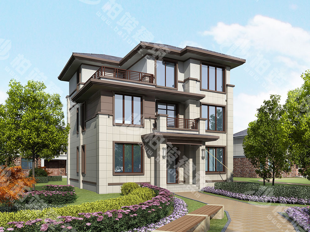 農(nóng)村三層自建房設(shè)計(jì)圖，優(yōu)雅新中式風(fēng)格，小占地大面積