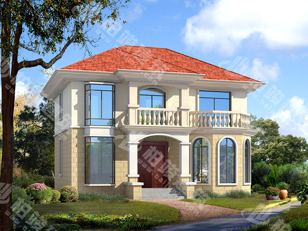 農(nóng)村自建房設(shè)計(jì)圖，二層簡(jiǎn)歐風(fēng)格，5室2廳4衛(wèi)，布局合理實(shí)用