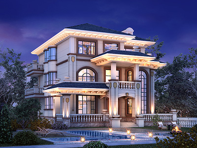 農(nóng)村配電梯房建筑圖紙，三層中式豪奢，定格優(yōu)雅藝墅生活