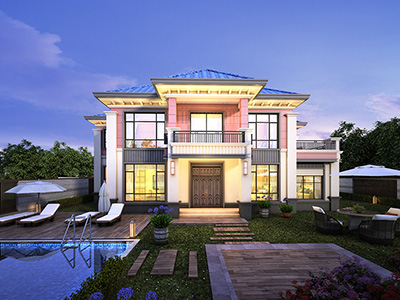 農(nóng)村小別墅設(shè)計(jì)圖，寧靜自然，時尚雅居