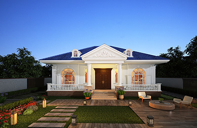 農(nóng)村房屋設(shè)計(jì)圖，一層簡(jiǎn)歐風(fēng)格，小別墅該有的全都有。