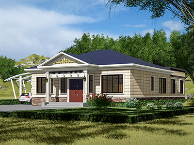 一層歐式農(nóng)村別墅設(shè)計(jì)圖，歐式簡約風(fēng)格，一家人的神仙居所！