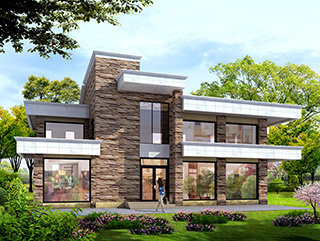 二層別墅設(shè)計(jì)圖，帶健身房和娛樂(lè)室。