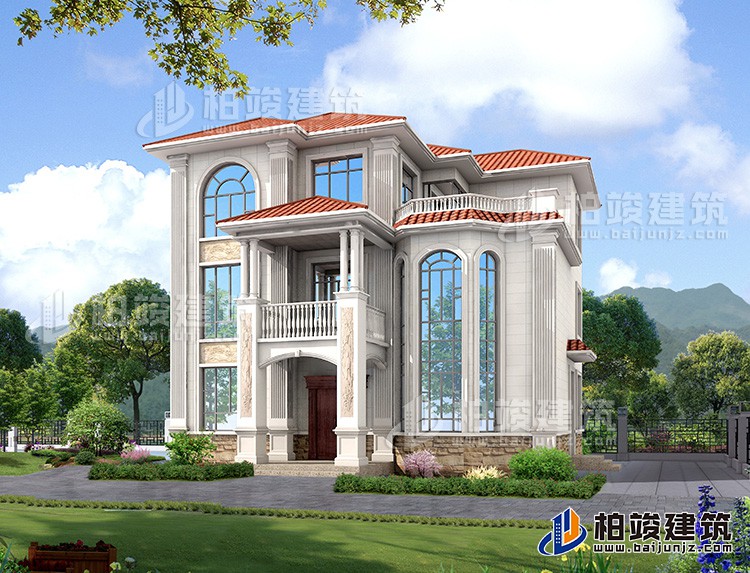 農(nóng)村住宅設計圖，長沙楊老板建大別墅，周圍的房子一對比都要羨慕。