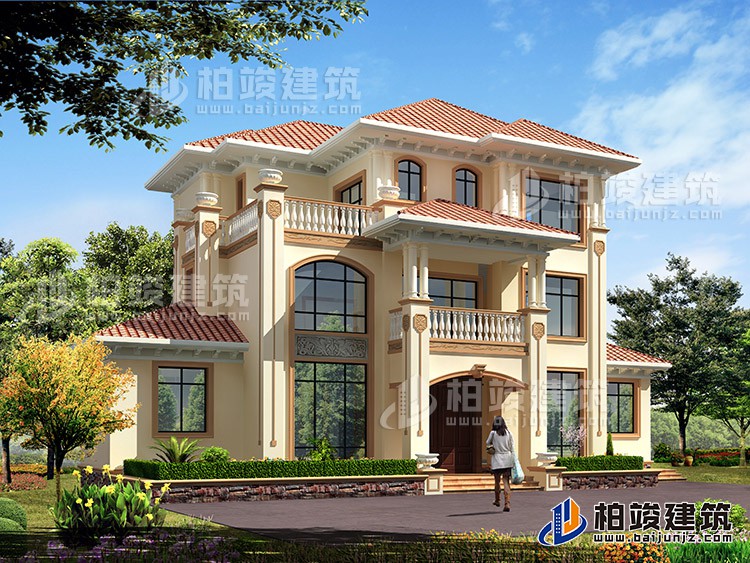 郴州小賣部老板自建別墅設計圖紙及效果圖大全，全村的豪華別墅。