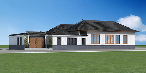 一層中式設計帶院子景觀設計圖?，鄰居羨慕的庭院新中式