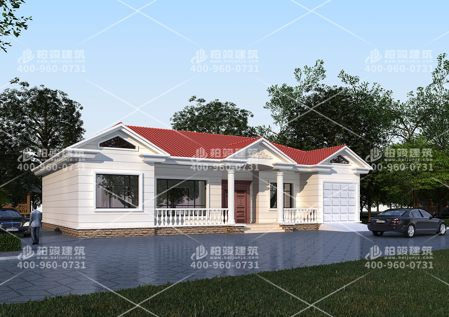 常德張女士定制一層精美別墅一套，紅紅火火的別墅。