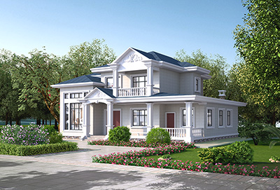 兩層別墅的設(shè)計圖紙，外形美觀，內(nèi)部功能齊全