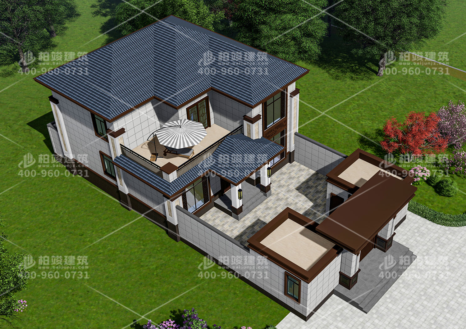 農(nóng)村房子設(shè)計圖紙，帶院子別墅設(shè)計