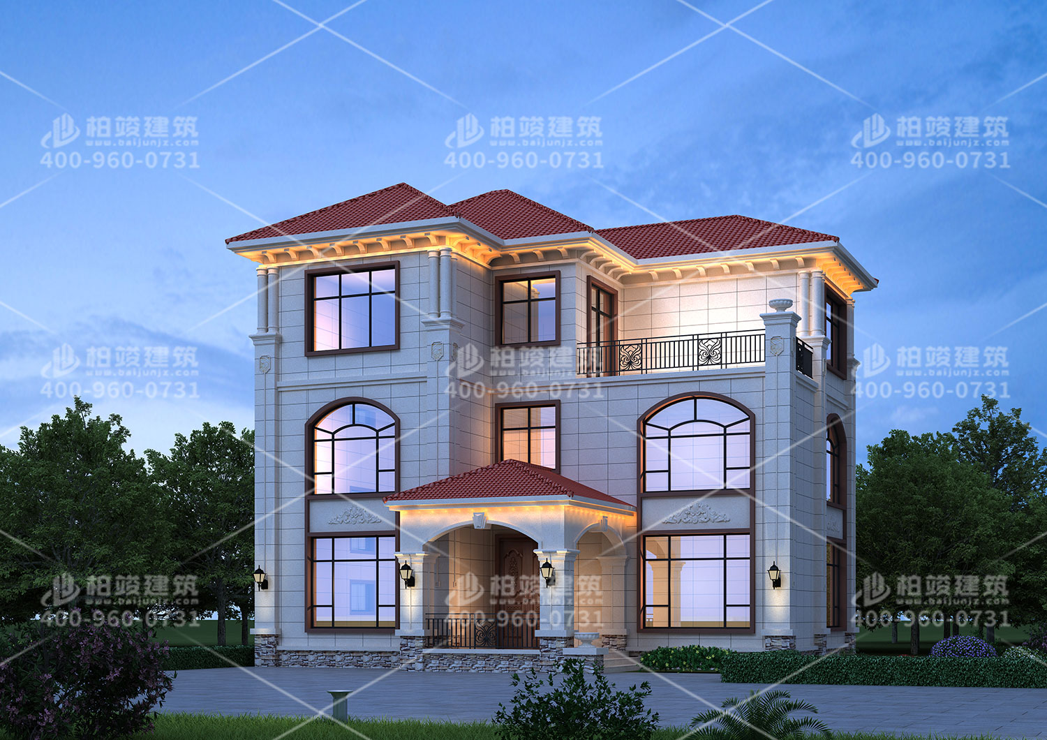 雙拼別墅設(shè)計(jì)圖，兩兄弟住的近感情更好。