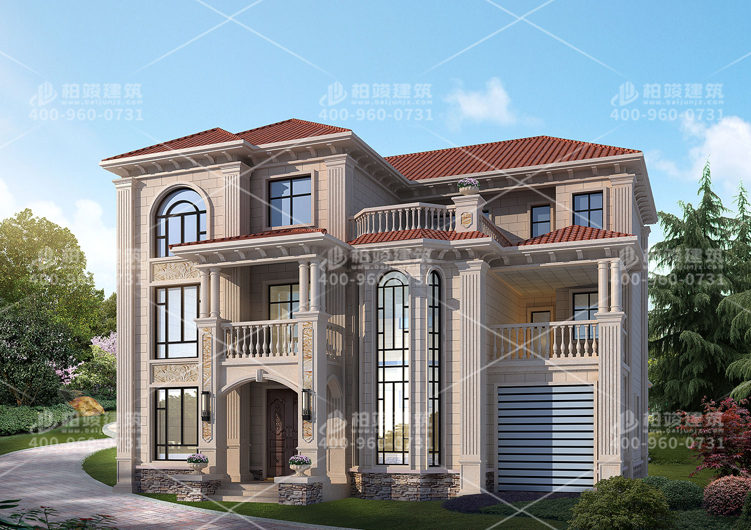 三層自建房效果圖，帶電梯更好的生活品質(zhì)。