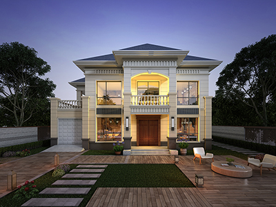 二層樓房設(shè)計(jì)圖，現(xiàn)代風(fēng)格帶老虎窗