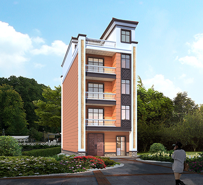 五層別墅外觀效果圖，獨(dú)棟別墅。