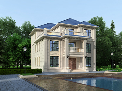 三層樓房設(shè)計(jì)圖，簡單大方的歐式風(fēng)格。