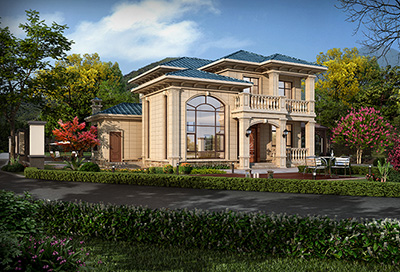 鄉(xiāng)村二層樓房設(shè)計(jì)圖，簡(jiǎn)歐風(fēng)格帶閣樓。