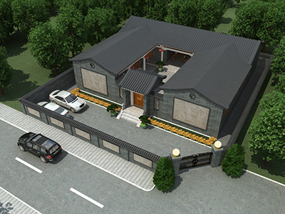 中式四合院房屋設(shè)計(jì)圖大全，帶內(nèi)外小院子。