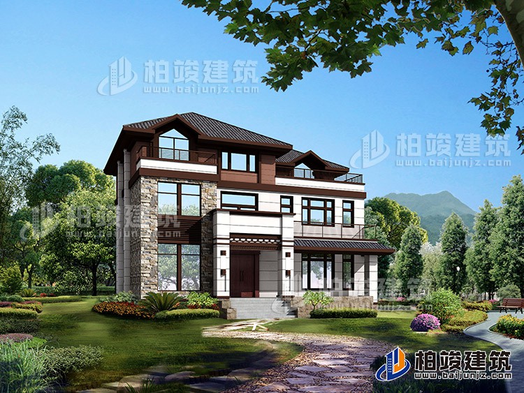 新中式二層別墅設(shè)計圖紙，最美的新中式別墅