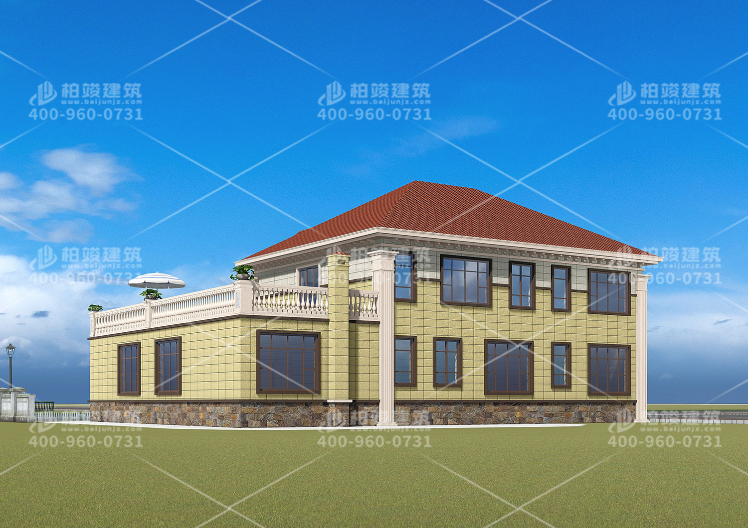 長沙吳總定制歐式帶涼亭露臺(tái)別墅設(shè)計(jì)