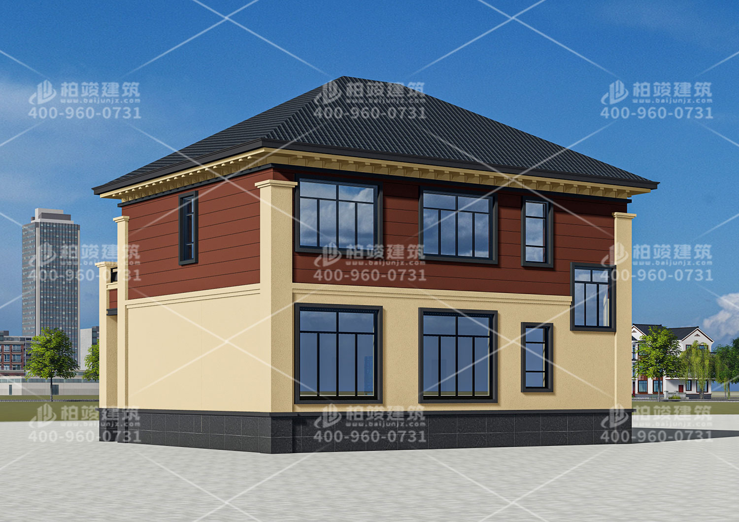 河南趙總中式二層建筑設計