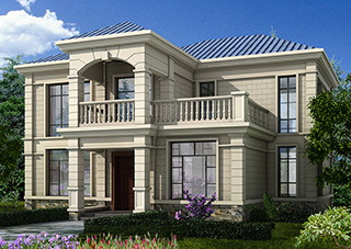 農(nóng)村二層小別墅，簡(jiǎn)歐風(fēng)格實(shí)用美觀(guān)別墅設(shè)計(jì)圖BZ243-簡(jiǎn)歐風(fēng)格