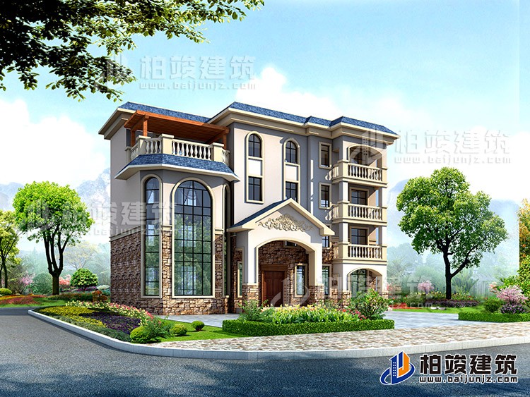 豪華歐式四層大型別墅設(shè)計圖紙，高端大氣上檔次！BZ402-簡歐風(fēng)格