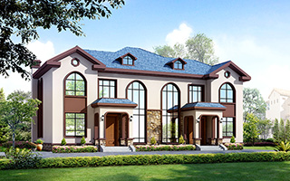 二層雙拼簡約復式兄弟別墅設(shè)計圖，非常適合農(nóng)村倆兄弟