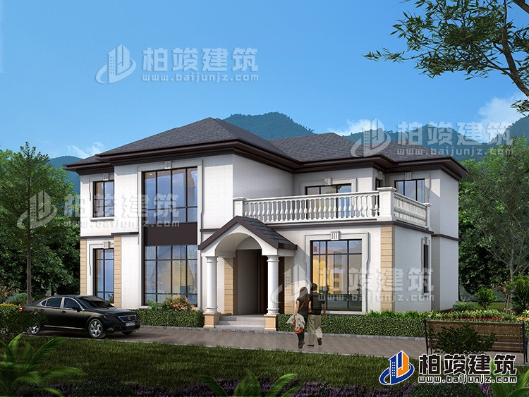 2019最新農(nóng)村二層簡歐風格別墅設計效果圖紙BZ233-簡歐風格