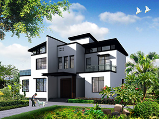 新中式二層別墅設(shè)計(jì)施工圖，占地120平米左右