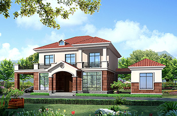 農(nóng)村30萬別墅款式二層自建房設(shè)計圖，外觀簡約大氣