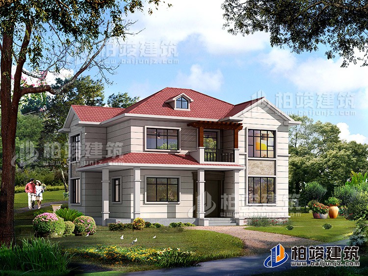 2019新款農村15萬元二層小樓圖，占地118平米左右BZ276-簡歐風格