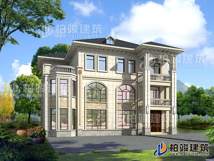 2019新農(nóng)村歐式別墅設(shè)計(jì)圖，三層自建房大氣漂亮別墅BZ368-簡(jiǎn)歐風(fēng)格