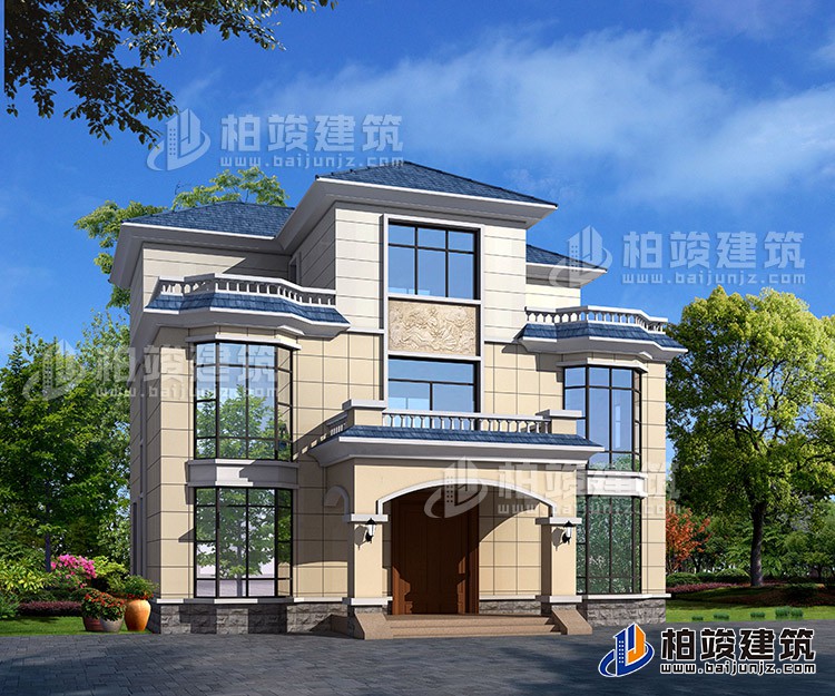 三層小雙拼農(nóng)村自建房屋建筑施工圖別墅設(shè)計(jì)圖紙,小別墅設(shè)計(jì)圖BZ389-簡(jiǎn)歐風(fēng)格