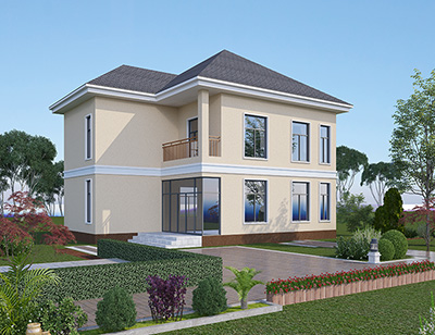 新農(nóng)村二層帶露臺(tái)自建房小別墅圖紙BZ2203-現(xiàn)代風(fēng)格