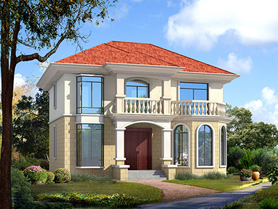 農(nóng)村二層小洋樓設(shè)計(jì)圖，帶外觀效果圖，外觀新穎，漂亮