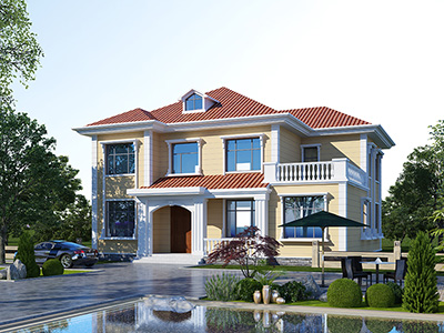 農(nóng)村二層小洋樓設(shè)計圖，帶外觀效果圖，外觀新穎，漂亮