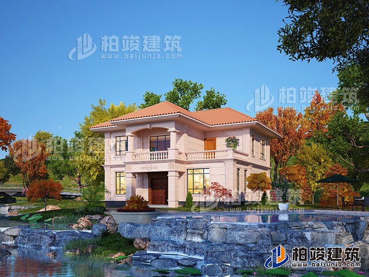 經(jīng)典戶型二層農(nóng)村小別墅設(shè)計圖，造價25萬內(nèi)BZ2512-簡歐風格