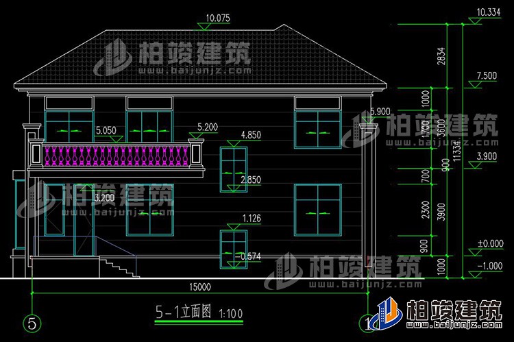 農(nóng)村25萬(wàn)別墅款式二層自建房設(shè)計(jì)圖，外觀簡(jiǎn)約大氣BZ2513-簡(jiǎn)歐風(fēng)格