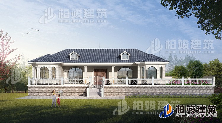 一層別墅設(shè)計(jì)圖紙及效果圖大全 造價(jià)20萬BZ126-簡(jiǎn)歐風(fēng)格