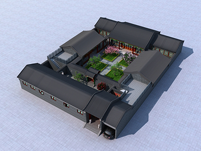 二進(jìn)四合院圖紙設(shè)計大全圖片 帶車庫